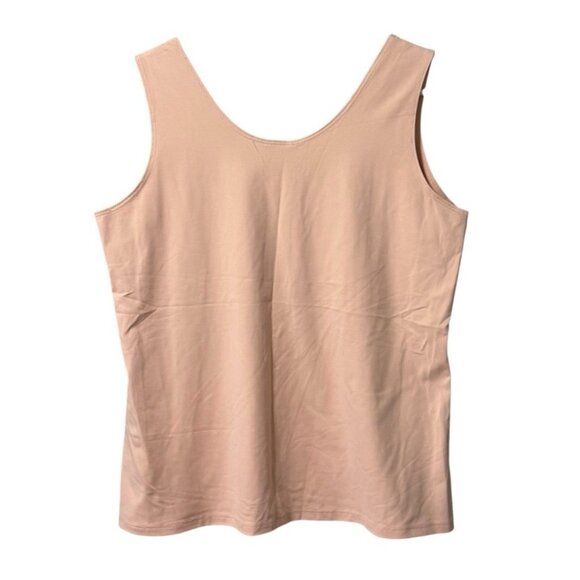 Chico's Women Tank Top 2 Large Peach Microfiber Contemporary Basic Knit City NWT - Picture 2 of 11